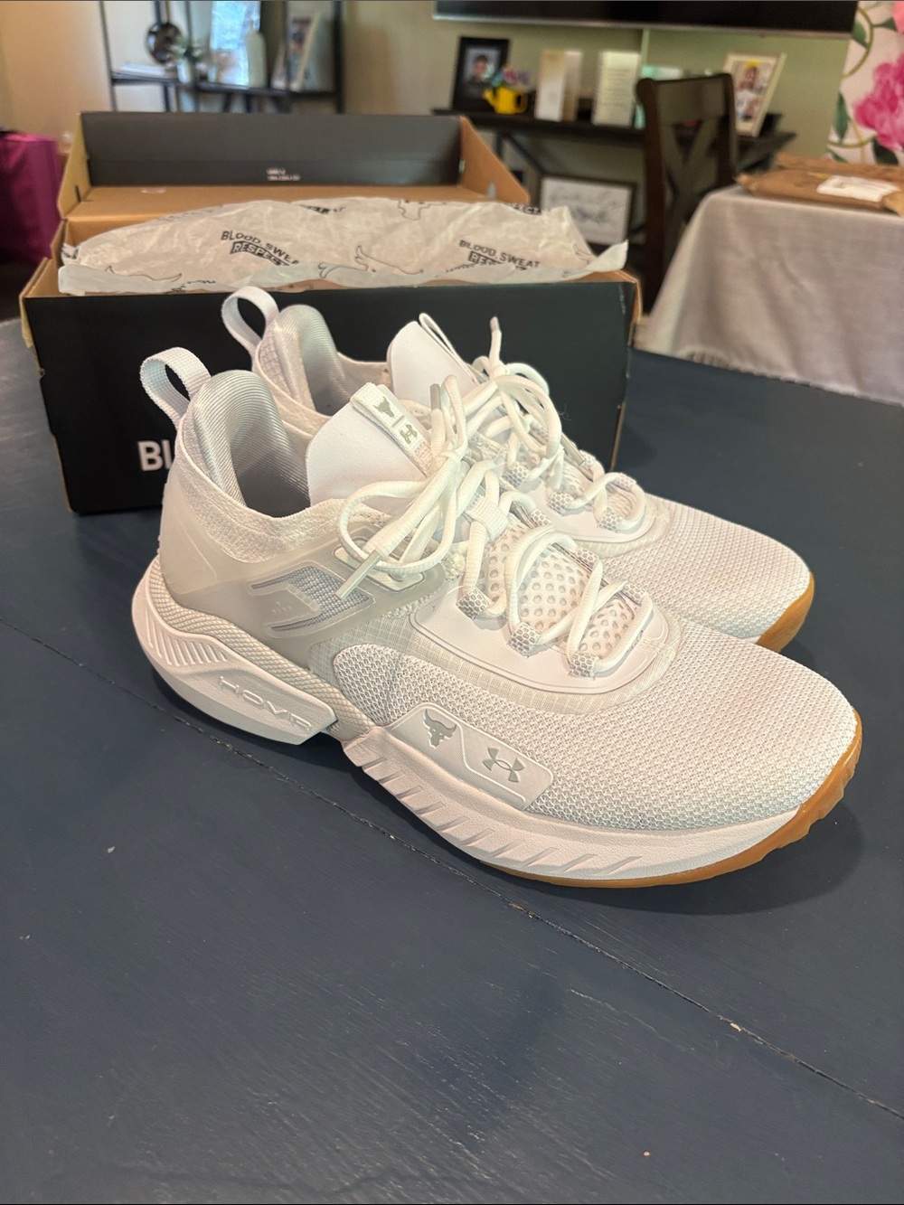 Under Armour White HOVR Training Sneakers - Picture 4 of 7